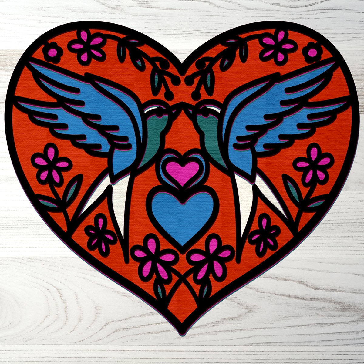 Image for Layered Tattoo Heart Birds