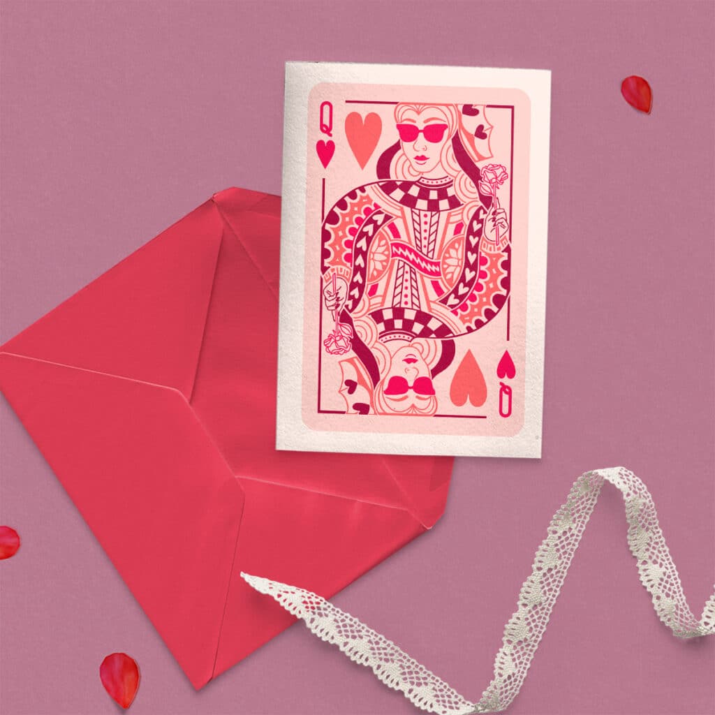 queen of hearts notecard