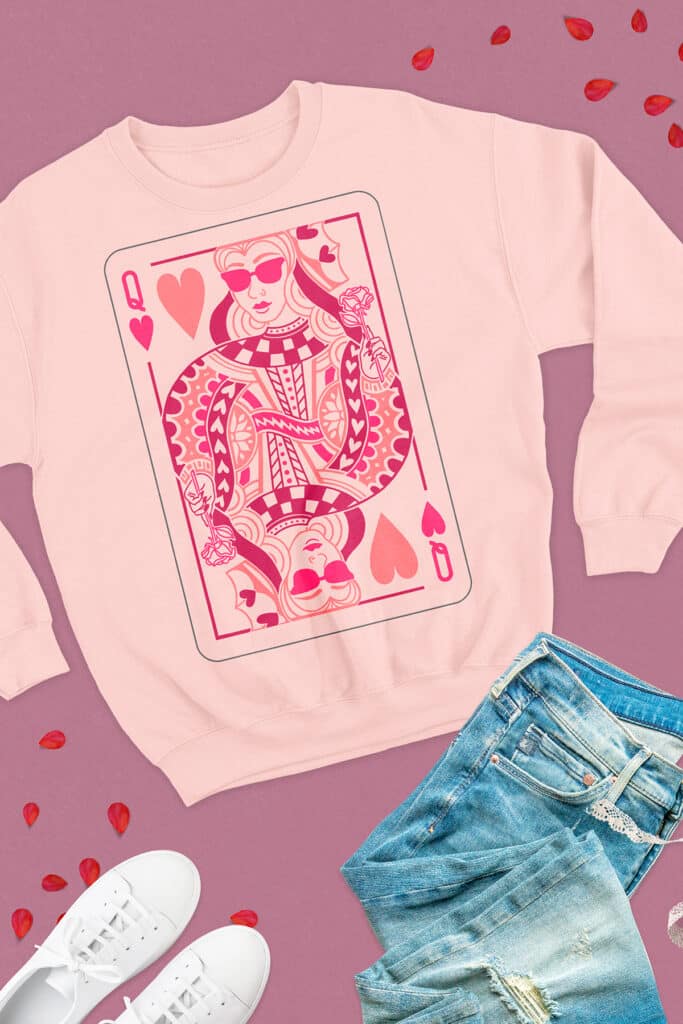 free queen of hearts svg sweatshirt