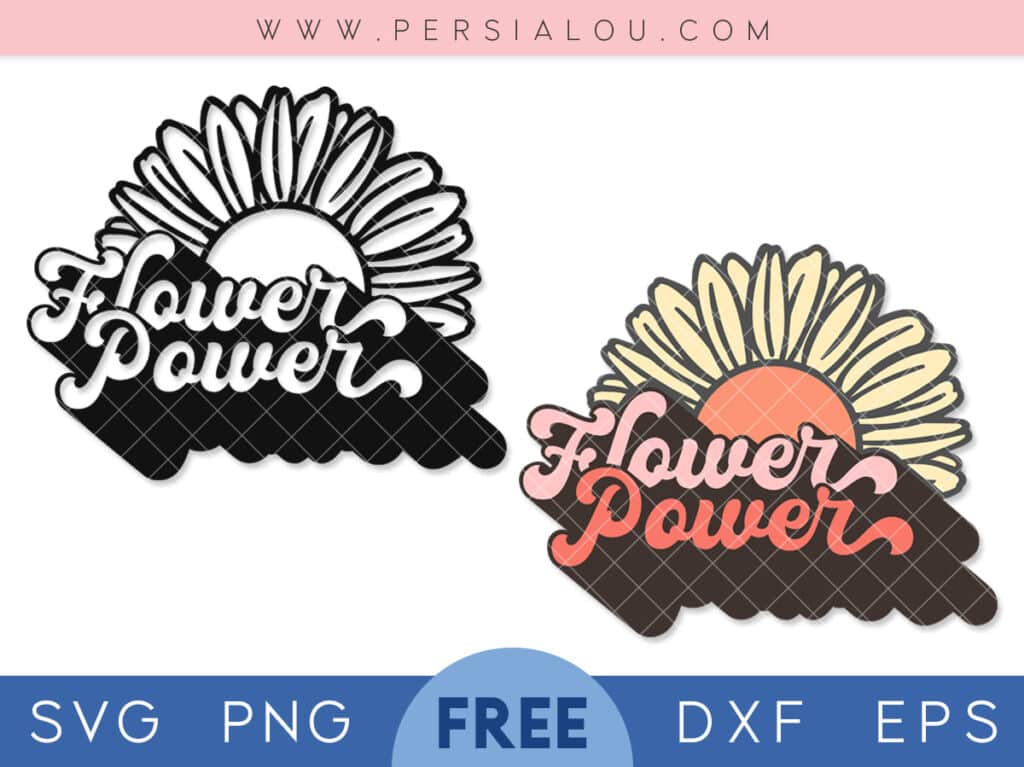 free flower power svg cut file download