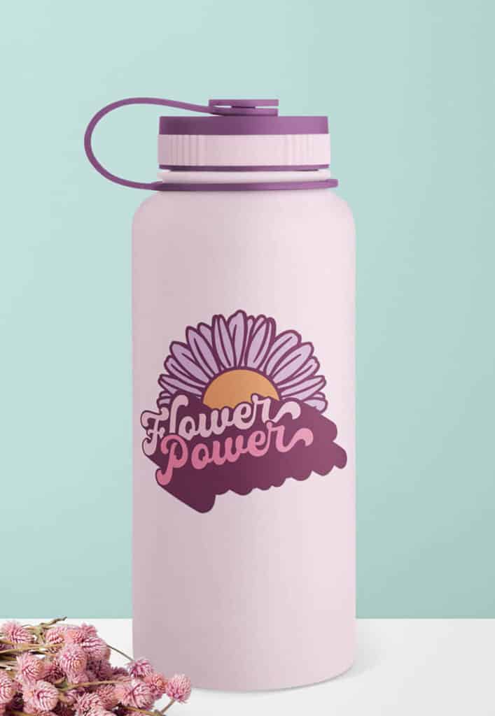 sticker made with free flower power svg cut file