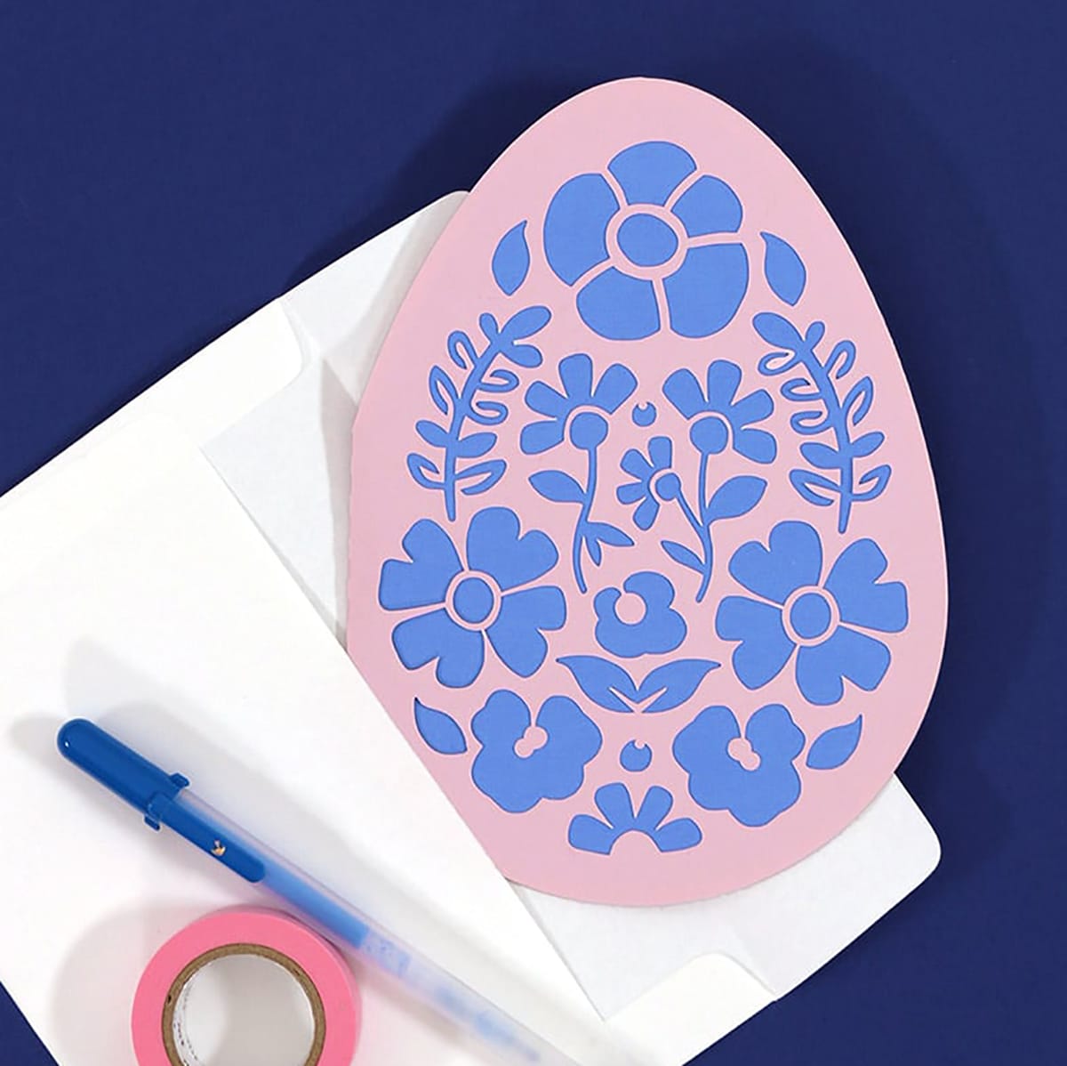 Image for Floral Papercut Egg Card