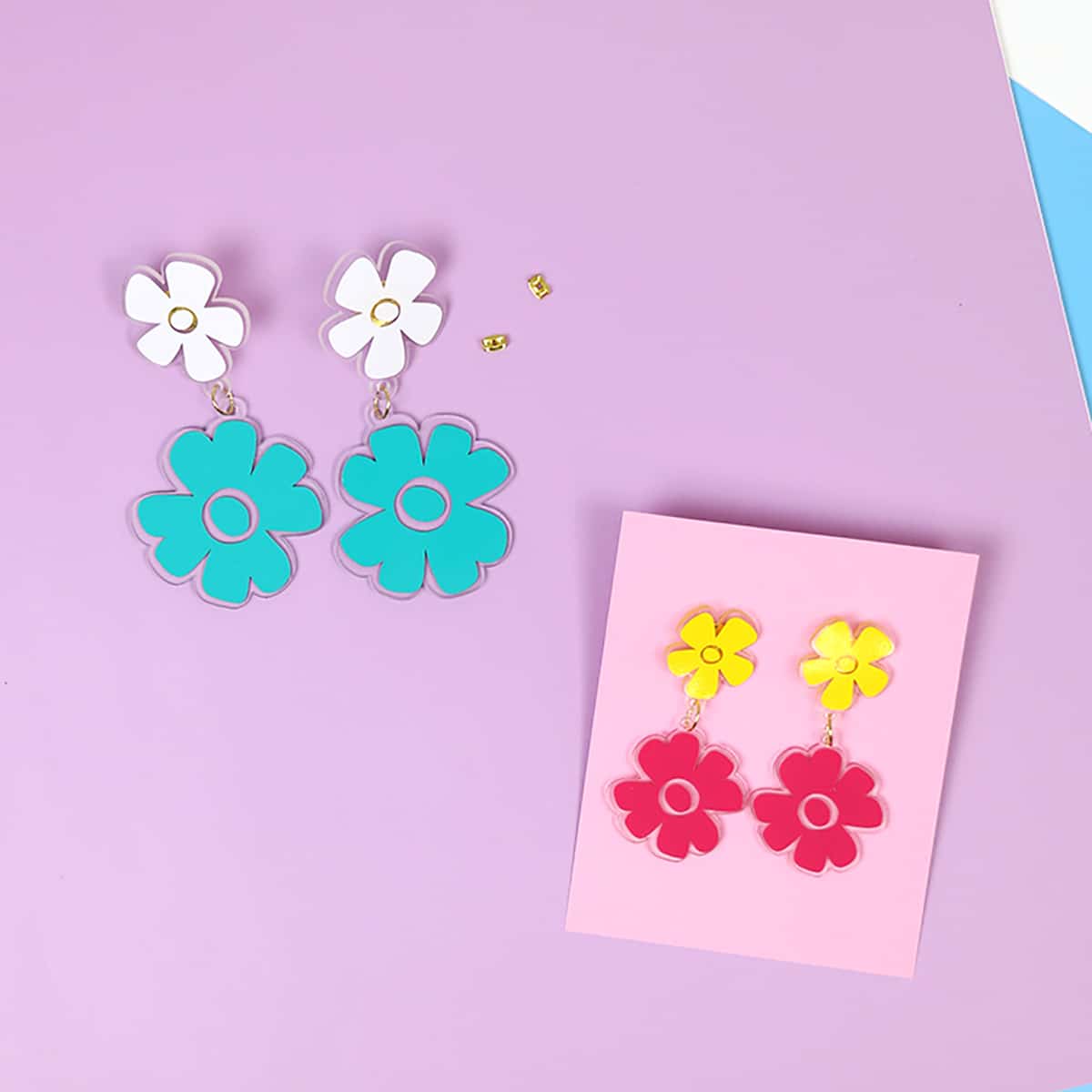 Image for Shrink Plastic Flower Earrings SVG